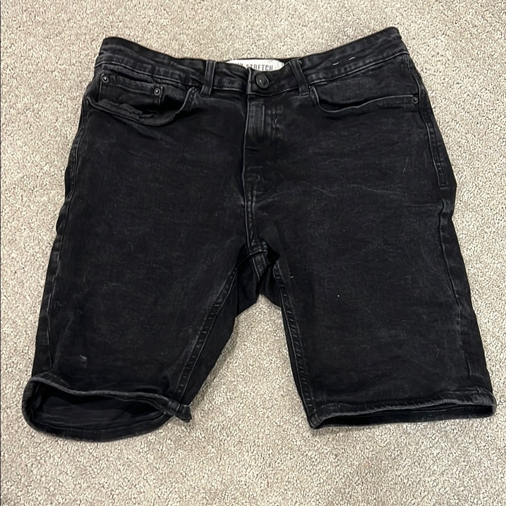 Men's Black Denim Shorts